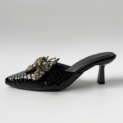 Ebony Butterfly Mules