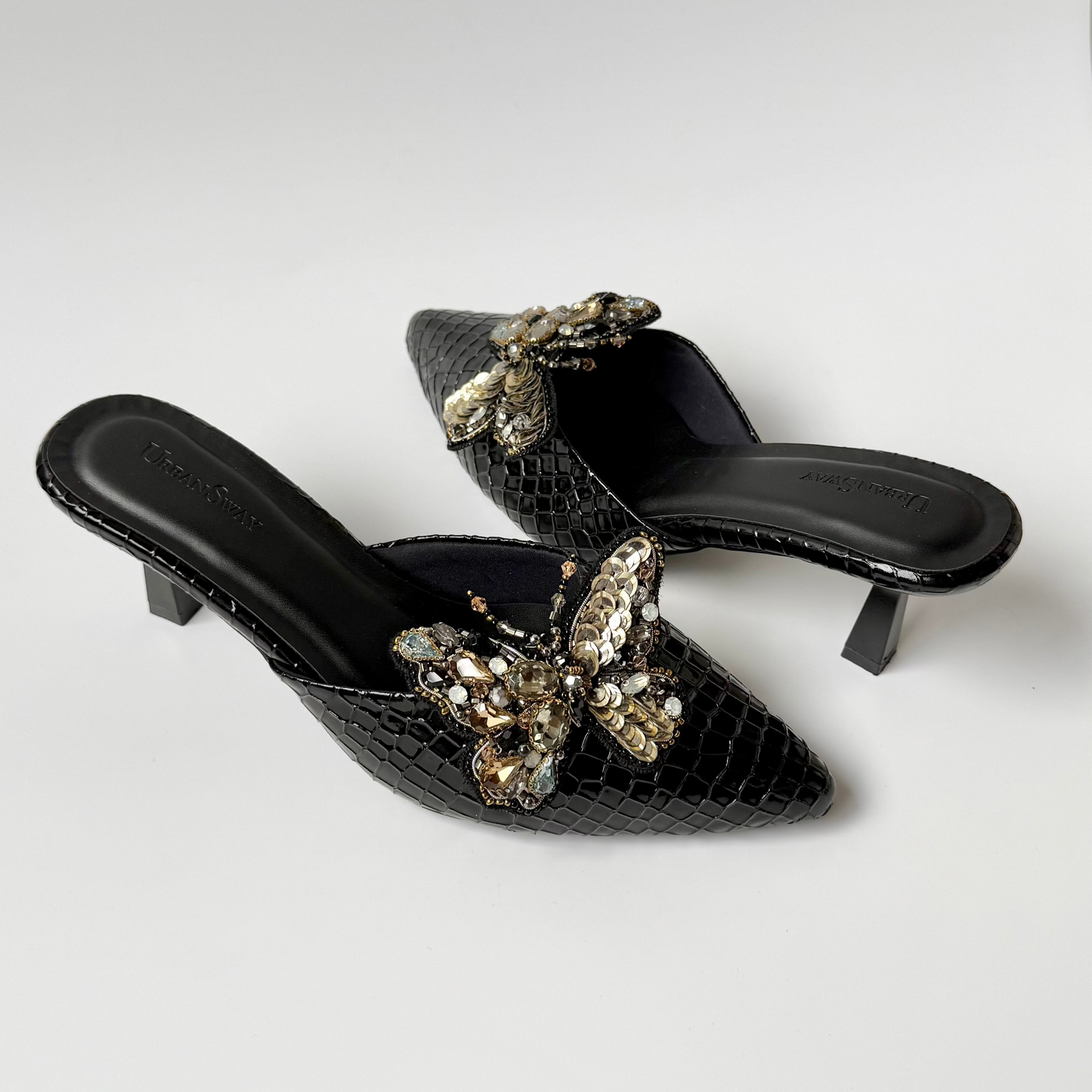 Ebony Butterfly Mules