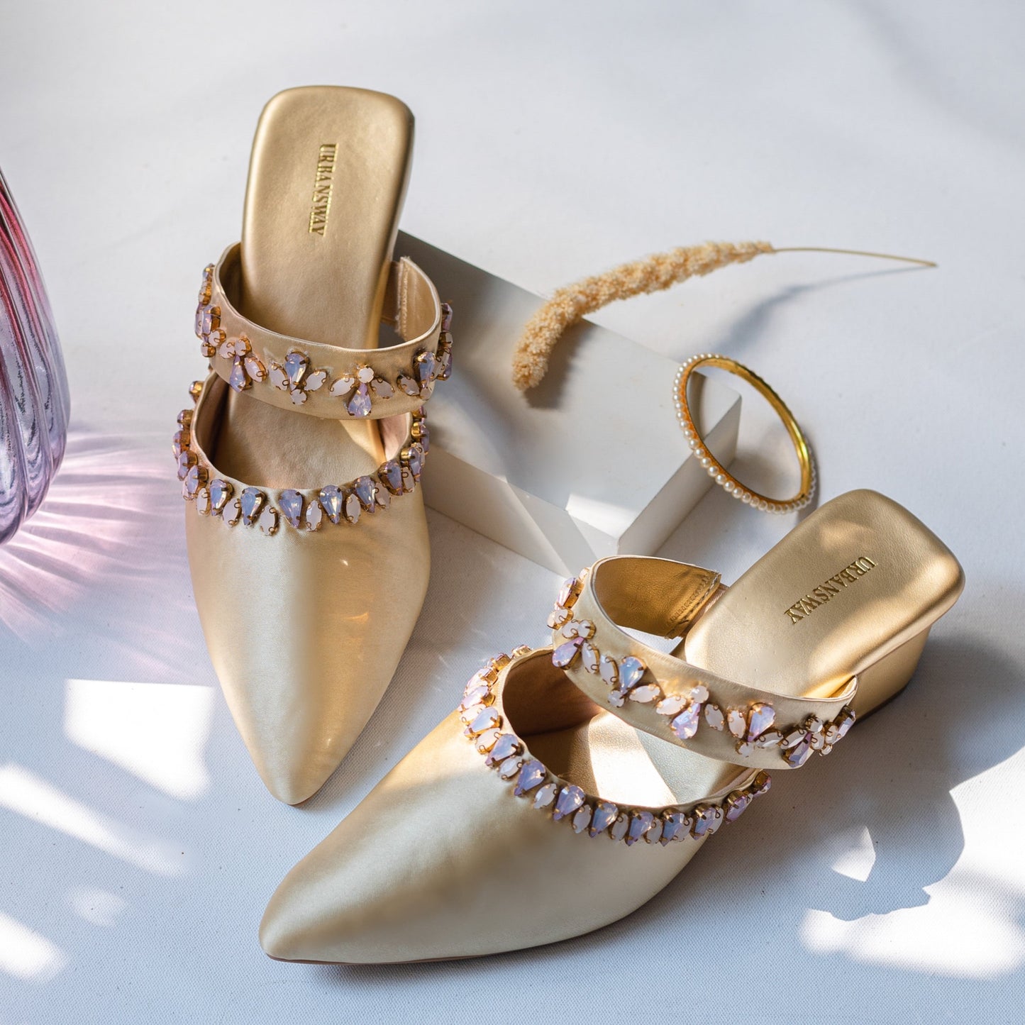 Opal Gold Mules