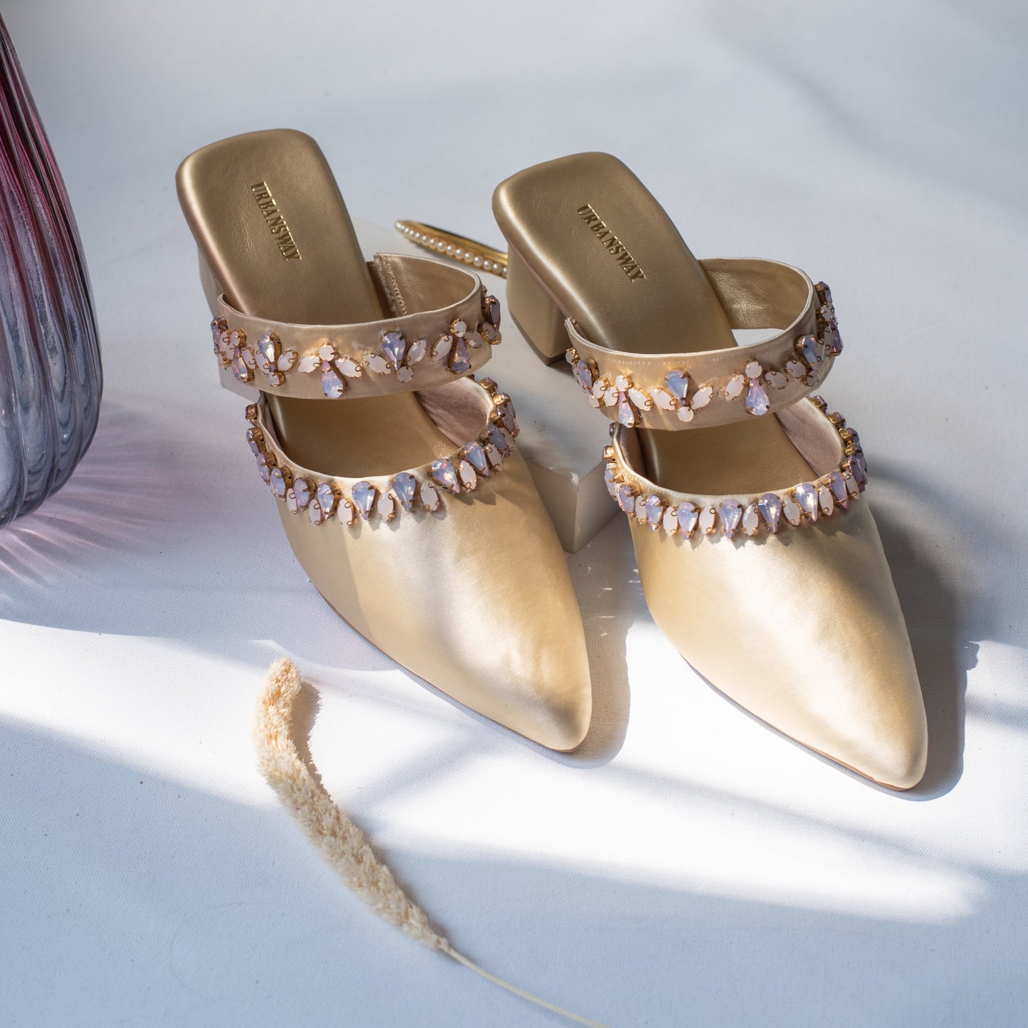 Opal Gold Mules