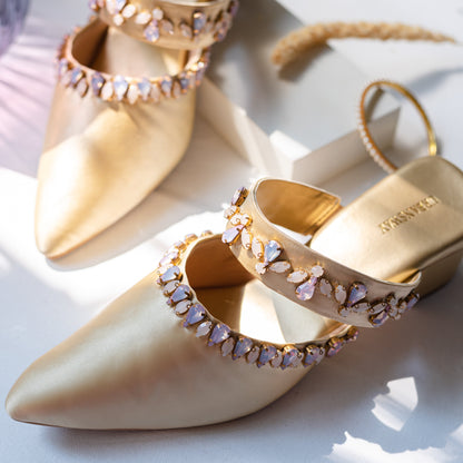 Opal Gold Mules