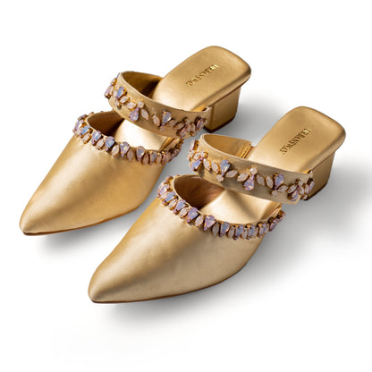 Opal Gold Mules