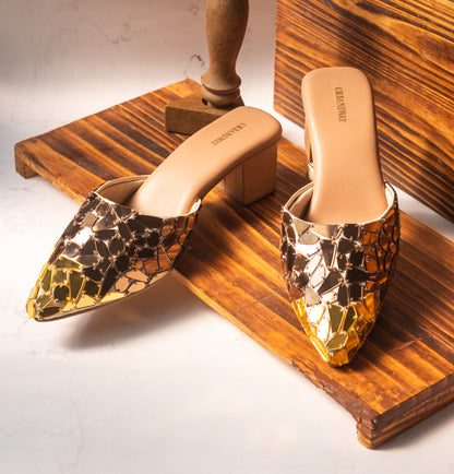 Gold Espejo Mules